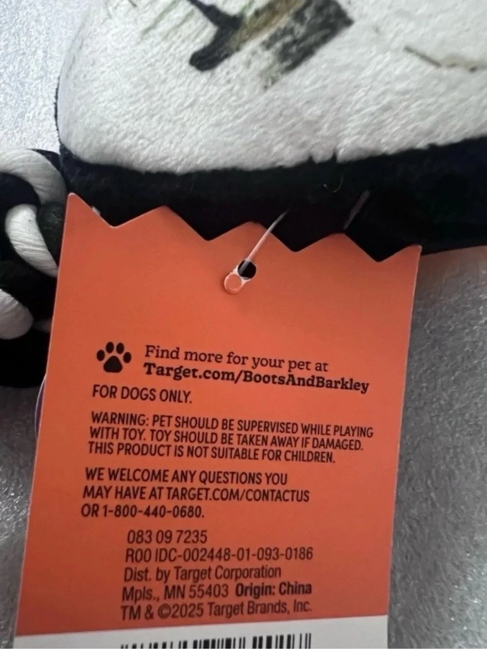 Halloween Skeleton Dog Rope Plush Toy 23” Boots & Barkley